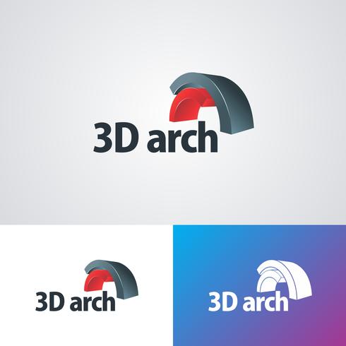 Modelo de Design de logotipo de arco 3D corporativo vetor