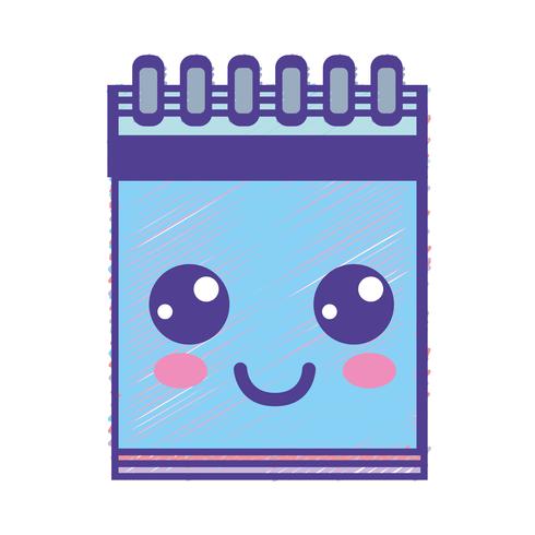 kawaii bonito feliz ferramenta de caderno vetor