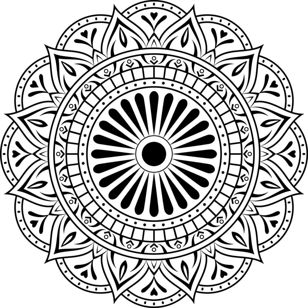 padrão de mandala floral, elementos decorativos em estilo étnico oriental. islão, árabe, indiano, marroquino, espanha, turco, chinês, místico, otomano, motivos. mandalas para colorir vetor