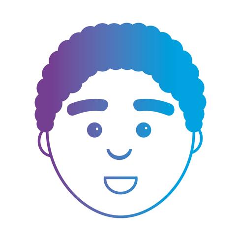 linha avatar homem cabeça com penteado vetor