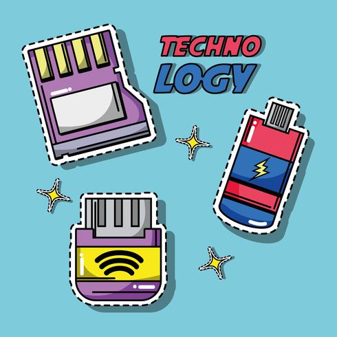 definir informações de dados de patches de tecnologia vetor