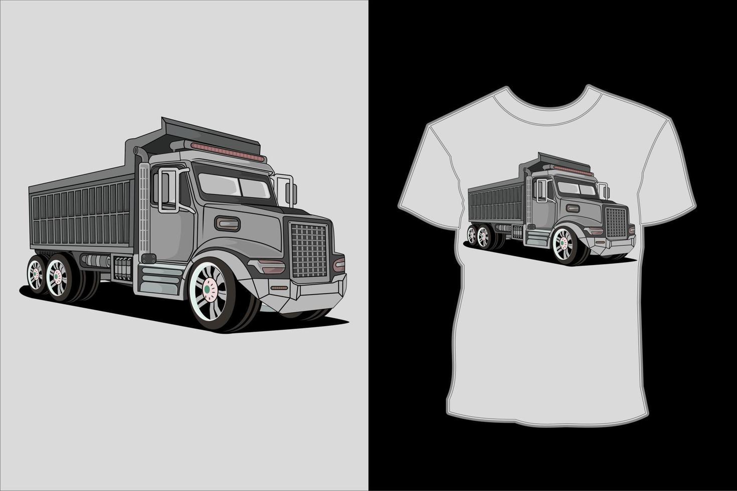 design de camiseta de ilustração de transformadores de trator .truck vetor