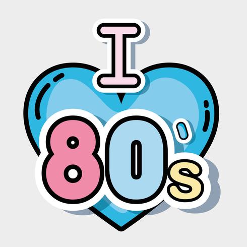 Eu amo os anos 80 vetor