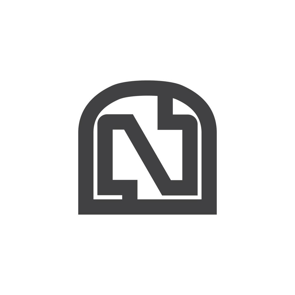 vetor de logotipo de linha geométrica simples letra n