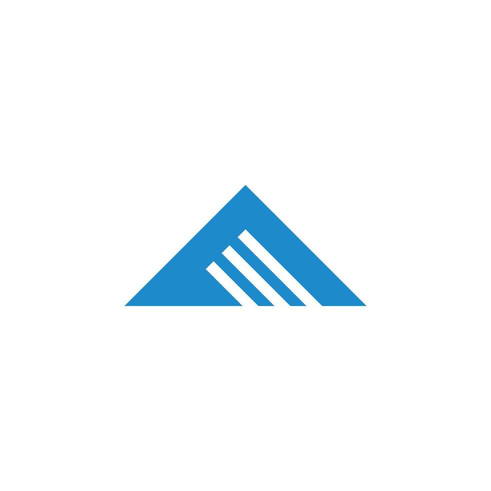 vetor de logotipo de triângulo único geométrico de montanha azul