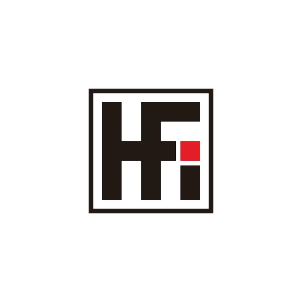 vetor de logotipo geométrico quadrado de letra abstrata hfi