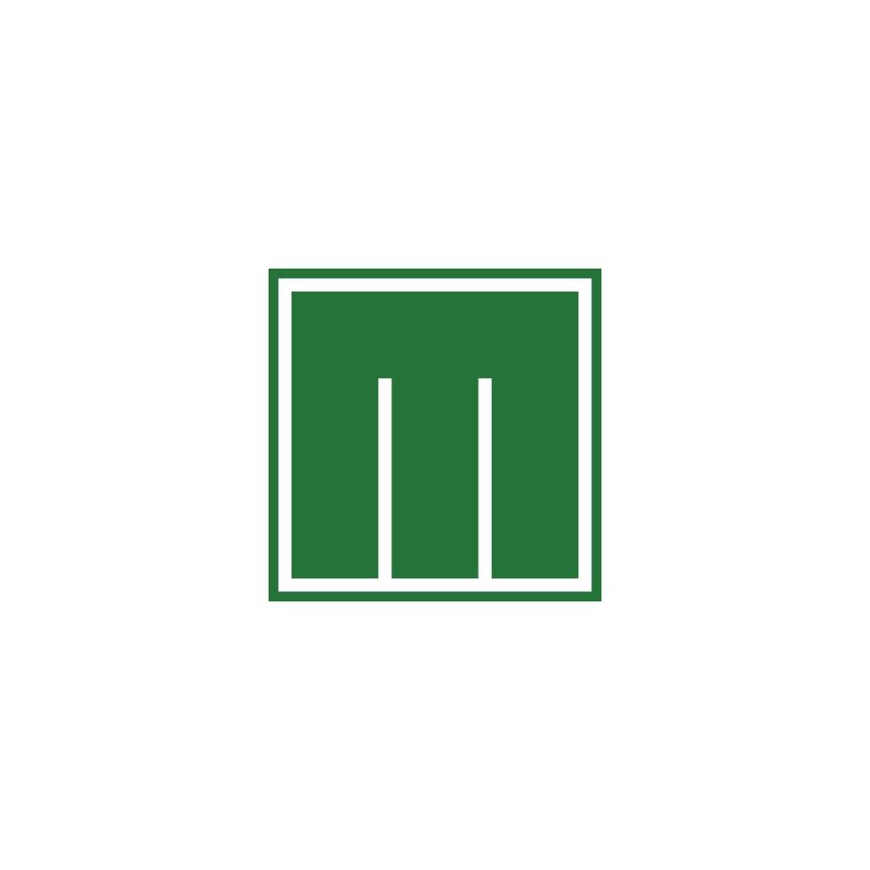 vetor de logotipo de contorno quadrado simples letra m