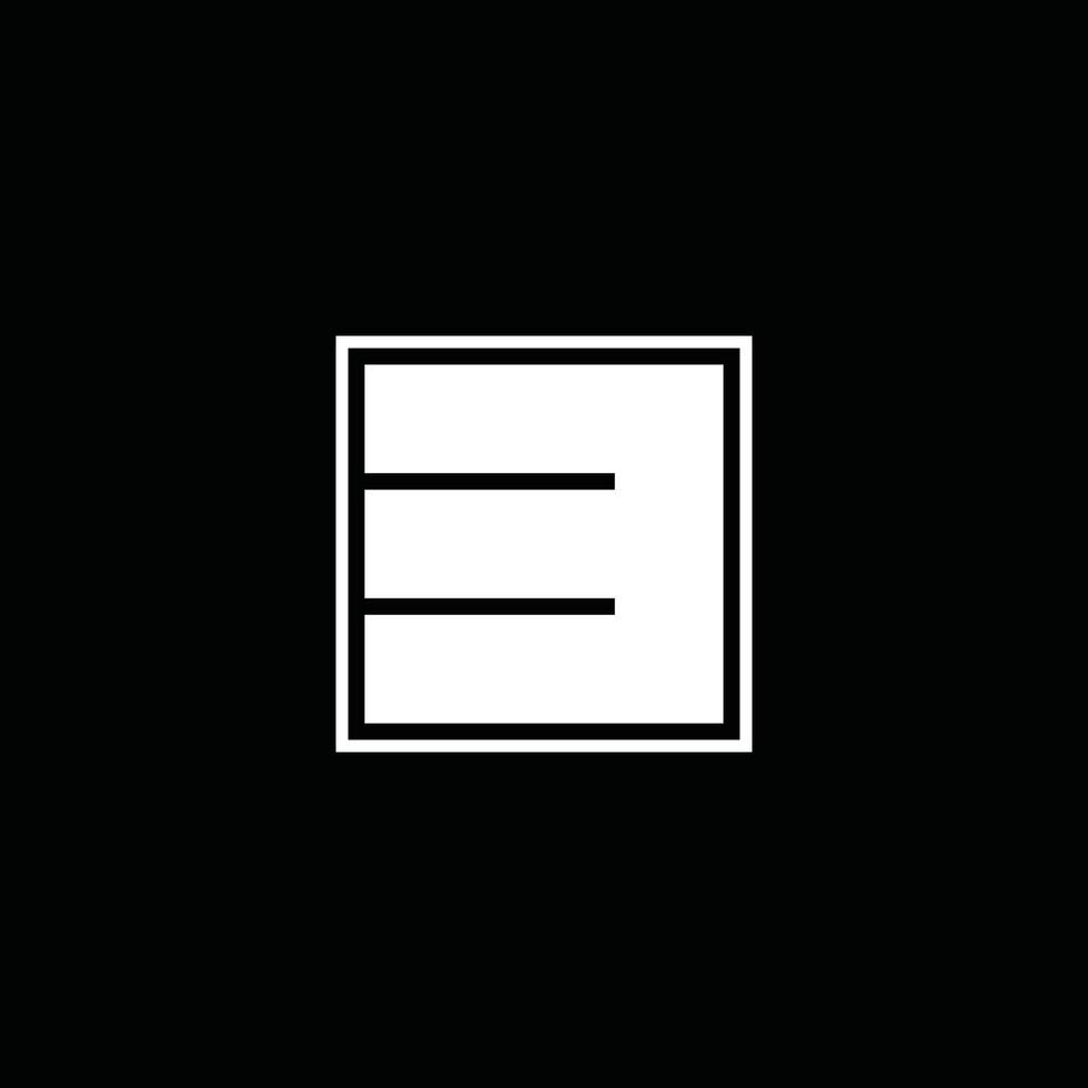 vetor de logotipo de contorno quadrado simples número 3