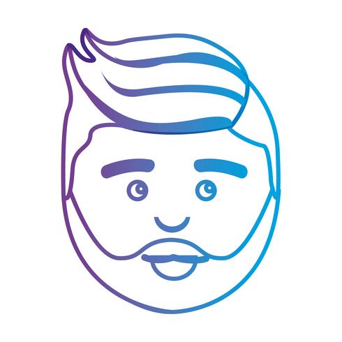 linha avatar homem cabeça com penteado vetor