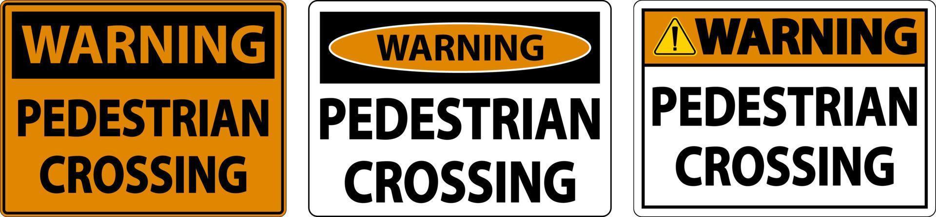 sinal de passagem de pedestres de aviso no fundo branco vetor