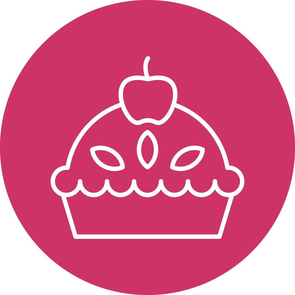 estilo de ícone de torta de maçã vetor