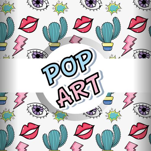 Desenhos animados de fundo de arte pop vetor