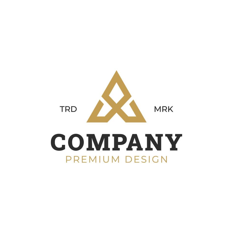 carta de luxo elegante um design de logotipo simples de triângulo de seta para identidade corporativa vetor