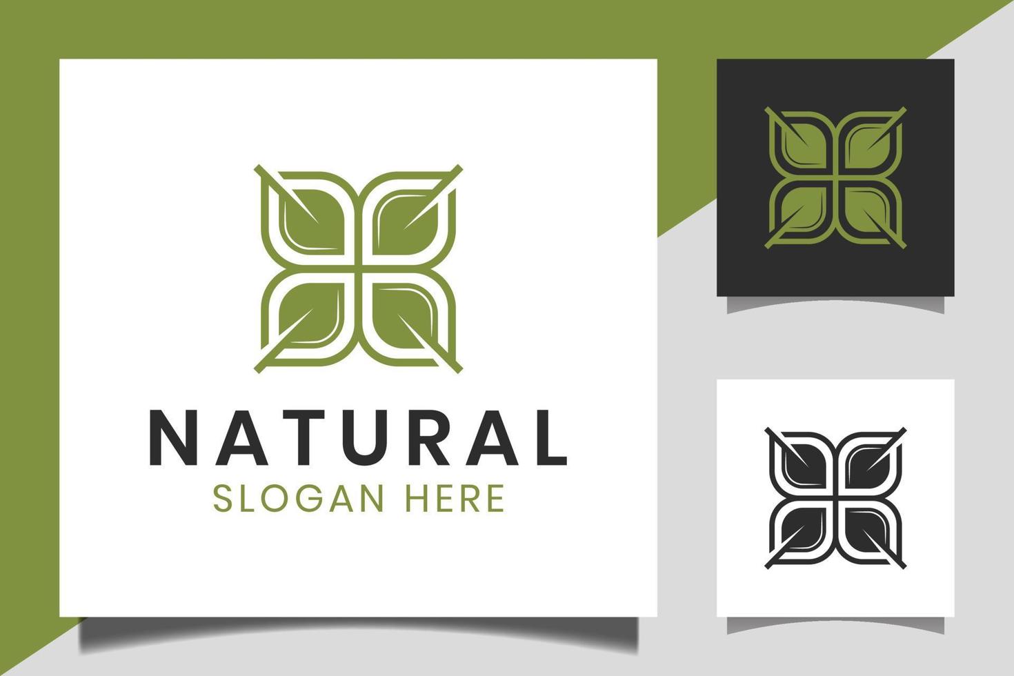 logotipo de folha de flor natural orgânica para beleza natural, salão, cuidados com a pele, cosméticos, design de ícone de spa vetor