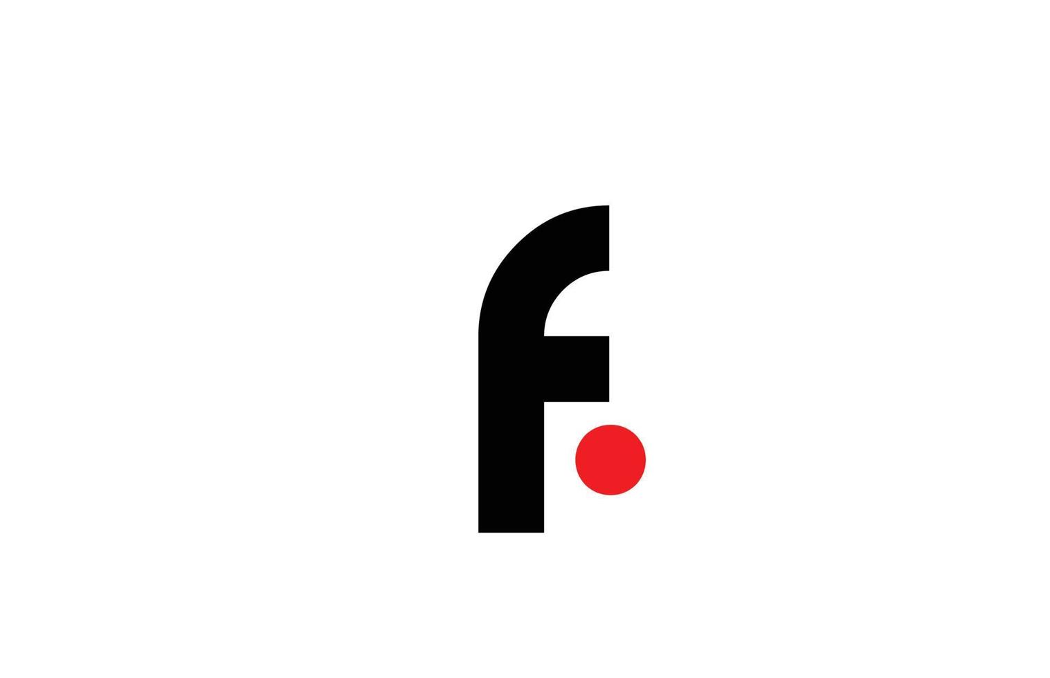 design de ícone do logotipo da letra do alfabeto preto branco f. modelo criativo para negócios e empresa vetor