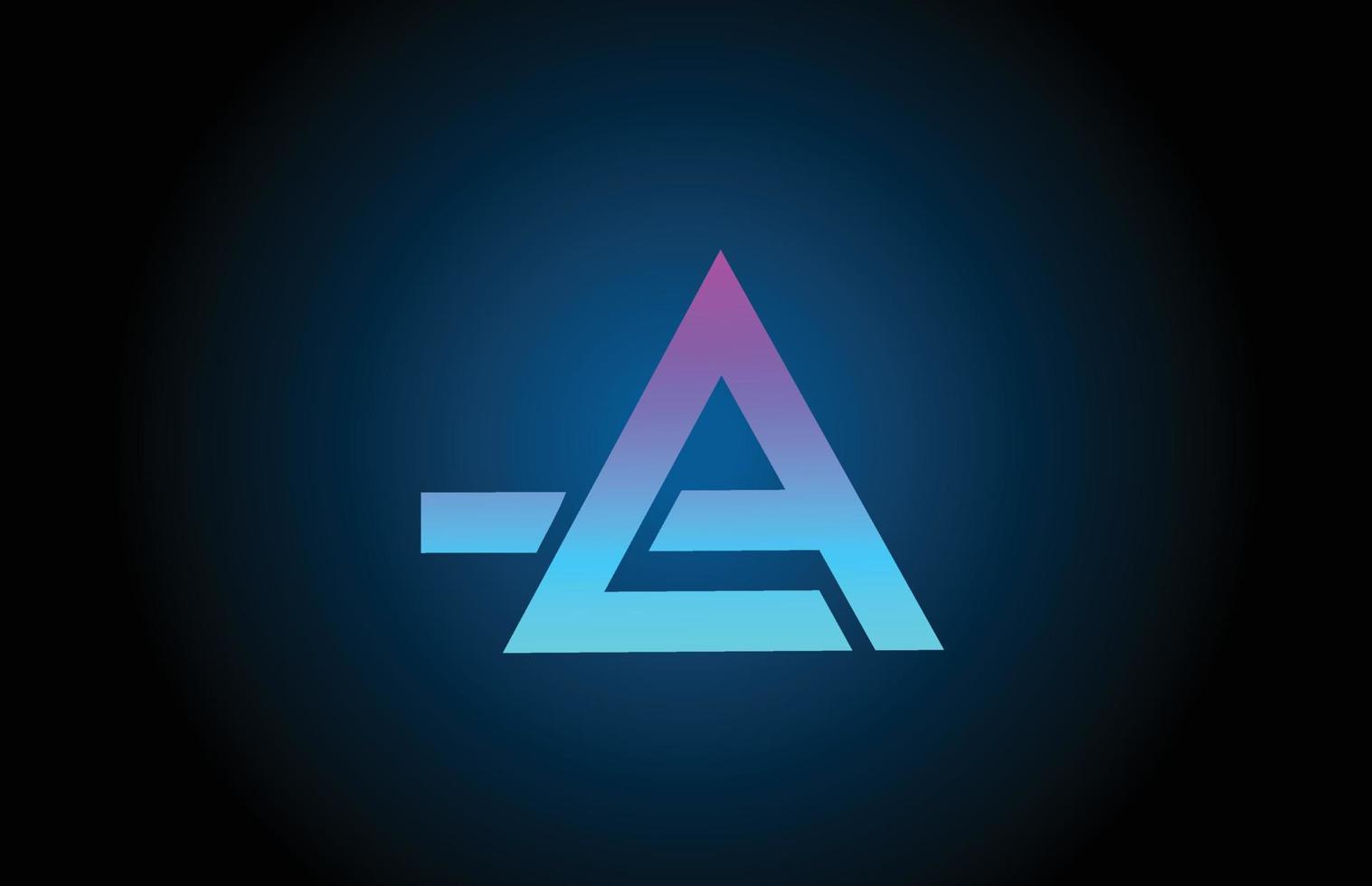 um ícone de logotipo de letra do alfabeto azul com design de linha. modelo criativo para negócios e empresa vetor