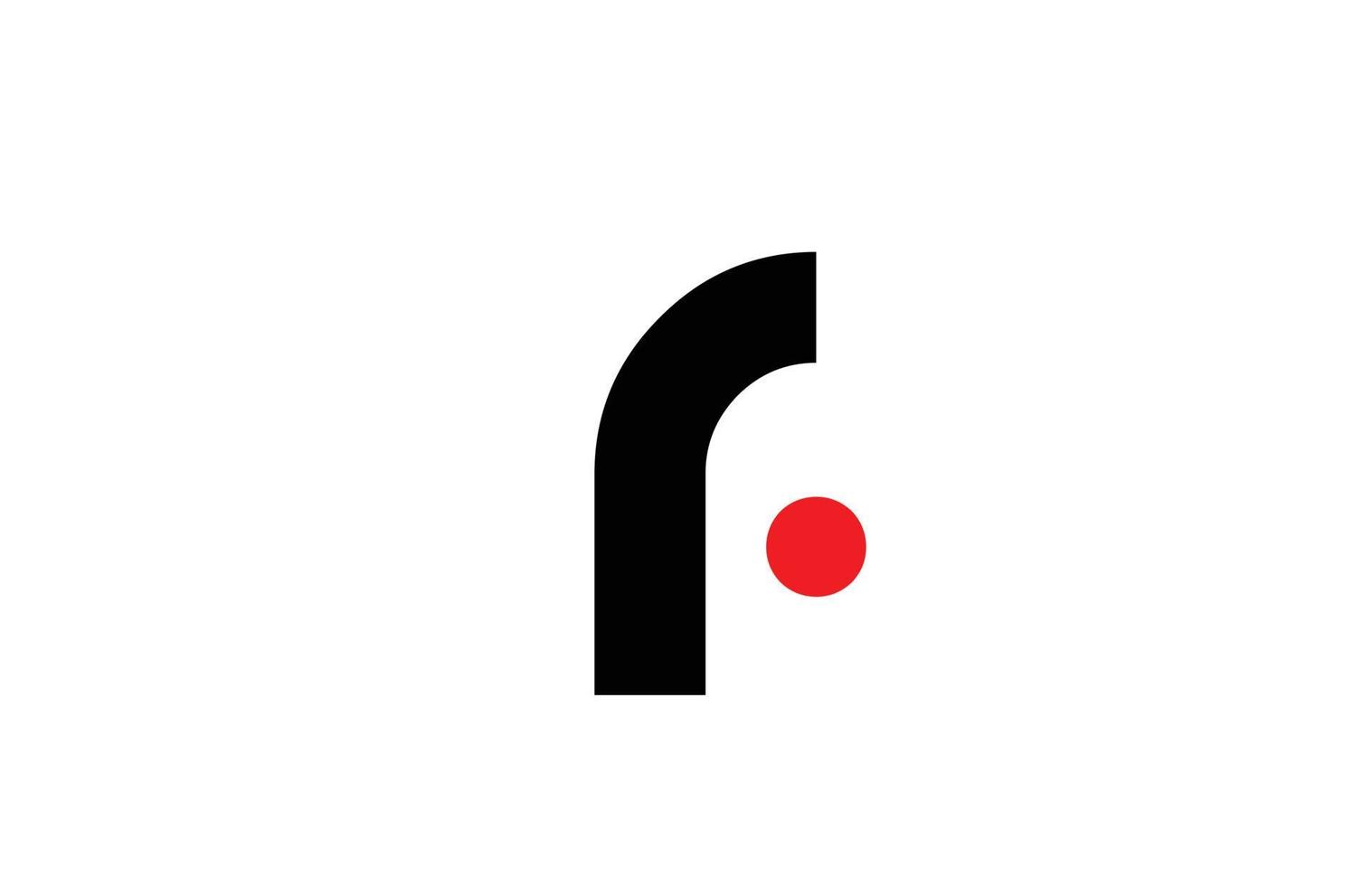 design de ícone do logotipo da letra do alfabeto preto branco r. modelo criativo para negócios e empresa vetor