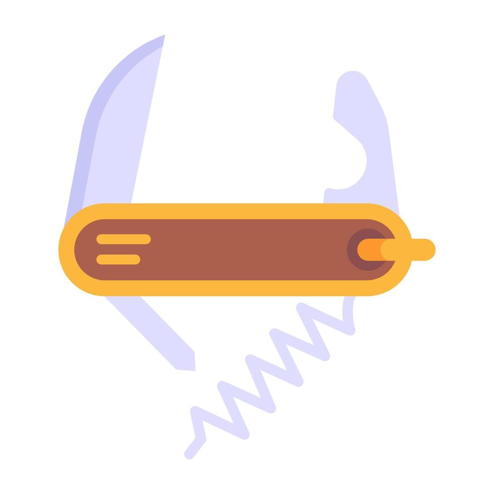 uma ferramenta multifuncional, ícone plano de faca suíça vetor