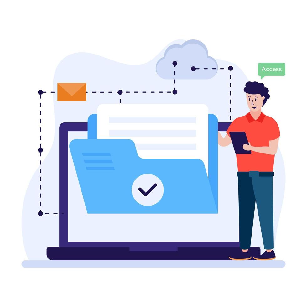 uma ilustração plana bem projetada de acesso ftp vetor
