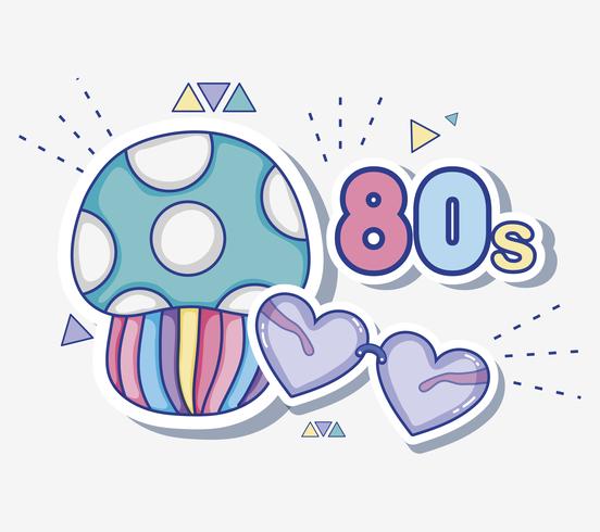 Eu amo desenhos animados dos anos 80 vetor