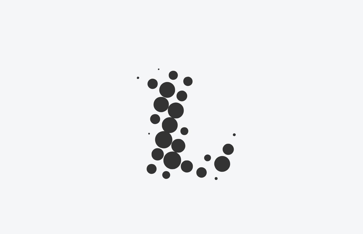l design de logotipo de ícone de letra do alfabeto pontilhado. modelo criativo para negócios com ponto vetor