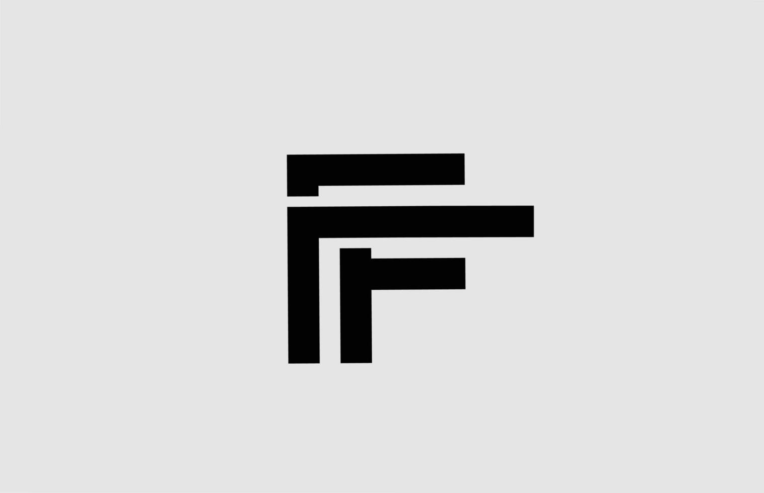 ícone do logotipo da letra do alfabeto f com design de linha. modelo branco e preto para negócios e empresa vetor