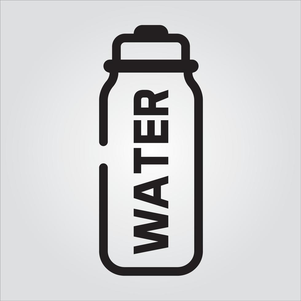 garrafa de água isolada delineou gráficos vetoriais escaláveis de ícone vetor