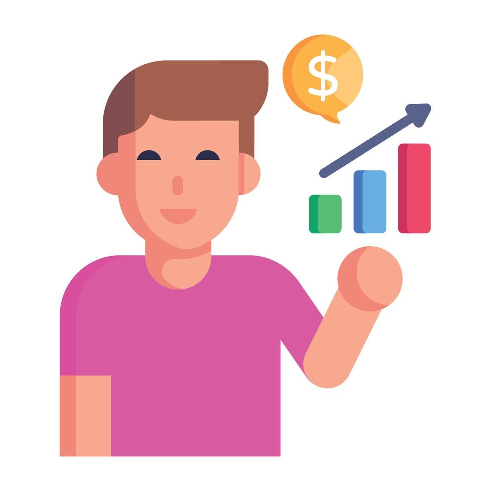 um ícone de estilo plano moderno de estudo de negócios vetor