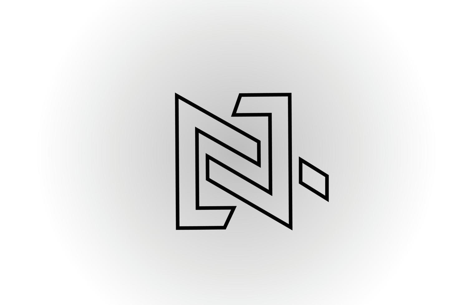 design de ícone de logotipo de letra do alfabeto preto e branco n com linha. modelo criativo para negócios e empresa vetor