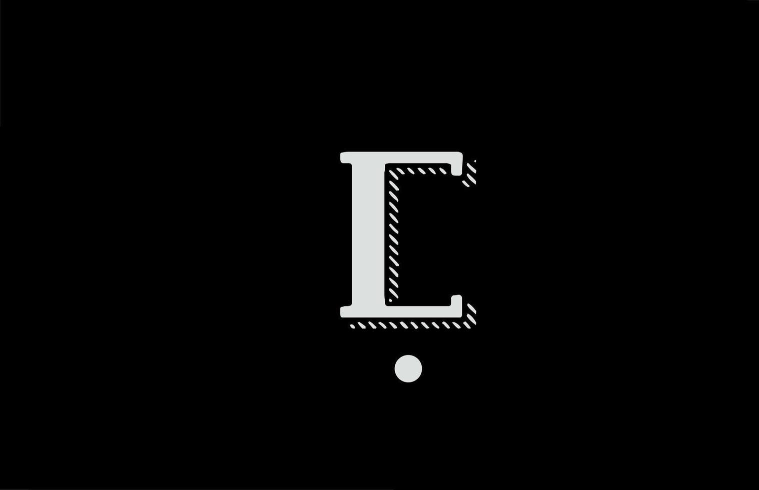 c logotipo de ícone de letra do alfabeto preto e branco. projeto para empresa ou empresa vetor
