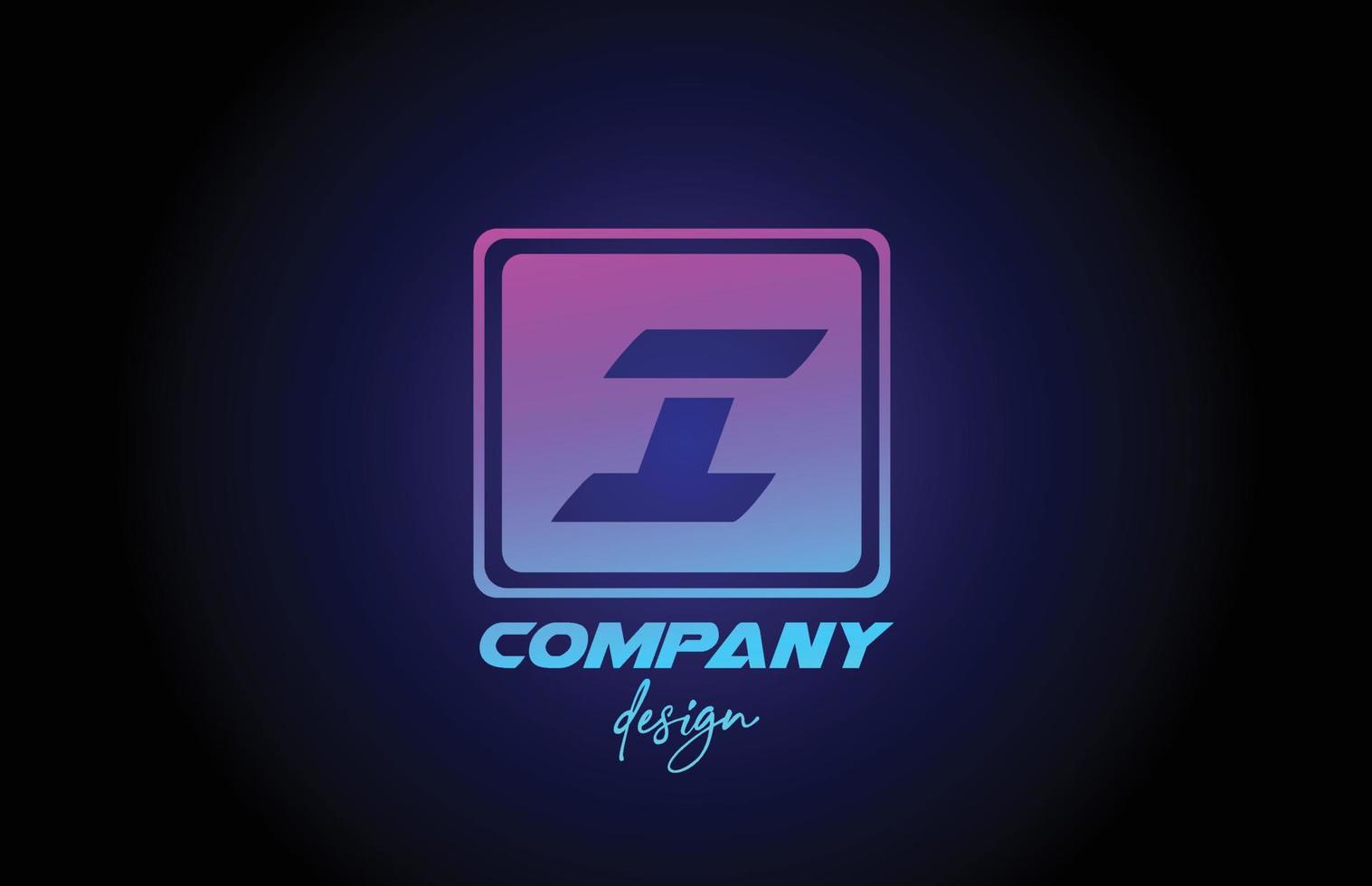 j ícone do logotipo da letra do alfabeto azul rosa com design quadrado. modelo criativo para empresa e negócios vetor