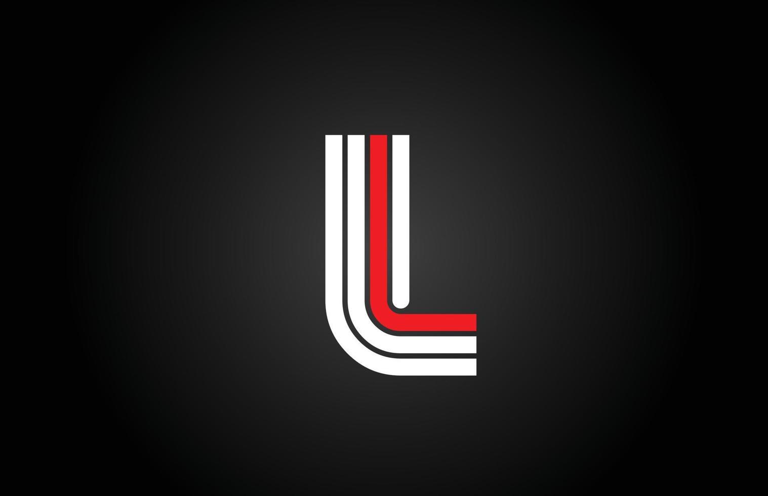 linha l ícone do logotipo da letra do alfabeto. modelo de design criativo para empresa e negócios em branco e preto vetor