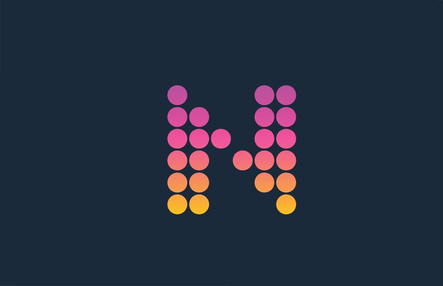 n design de ícone do logotipo da letra do alfabeto pontilhado amarelo rosa. modelo criativo para negócios e empresa vetor