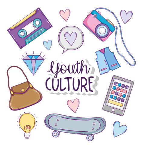 Desenhos de cultura juvenil vetor