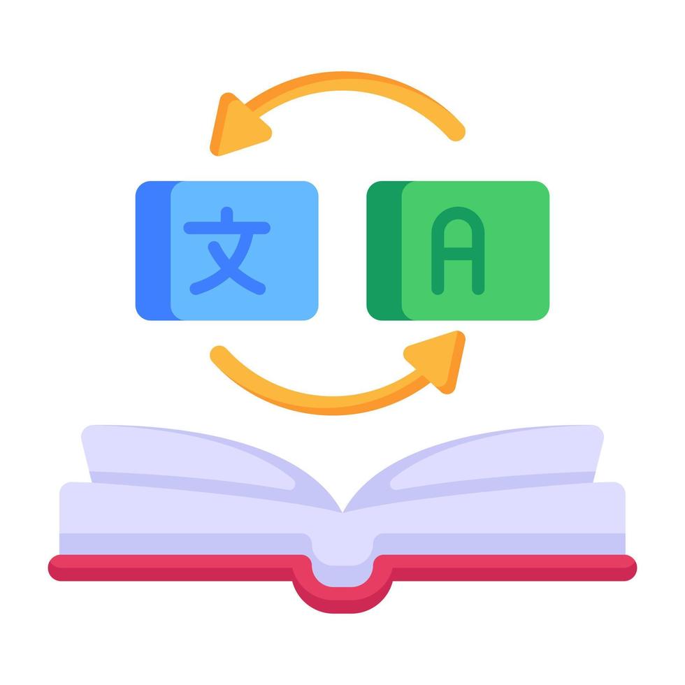 ícone plano de tradução de idioma, vetor editável