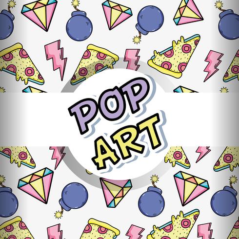 Desenhos animados de fundo de arte pop vetor