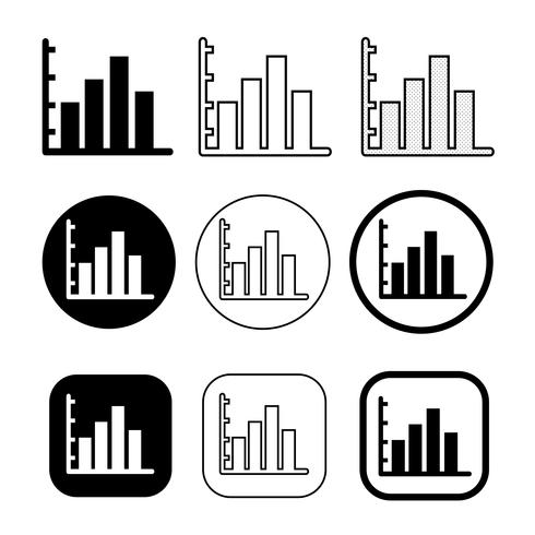 Conjunto simples de diagrama e gráfico icon vetor