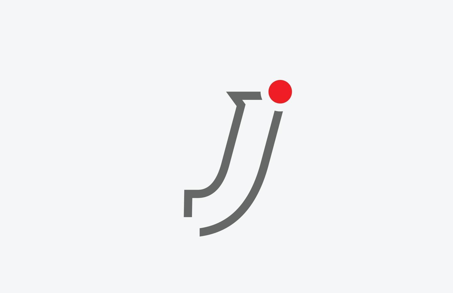 j design de logotipo de ícone de letra do alfabeto. modelo criativo para empresa vetor