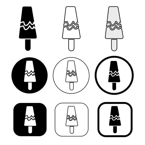 conjunto de sorvete simples ícone vetor