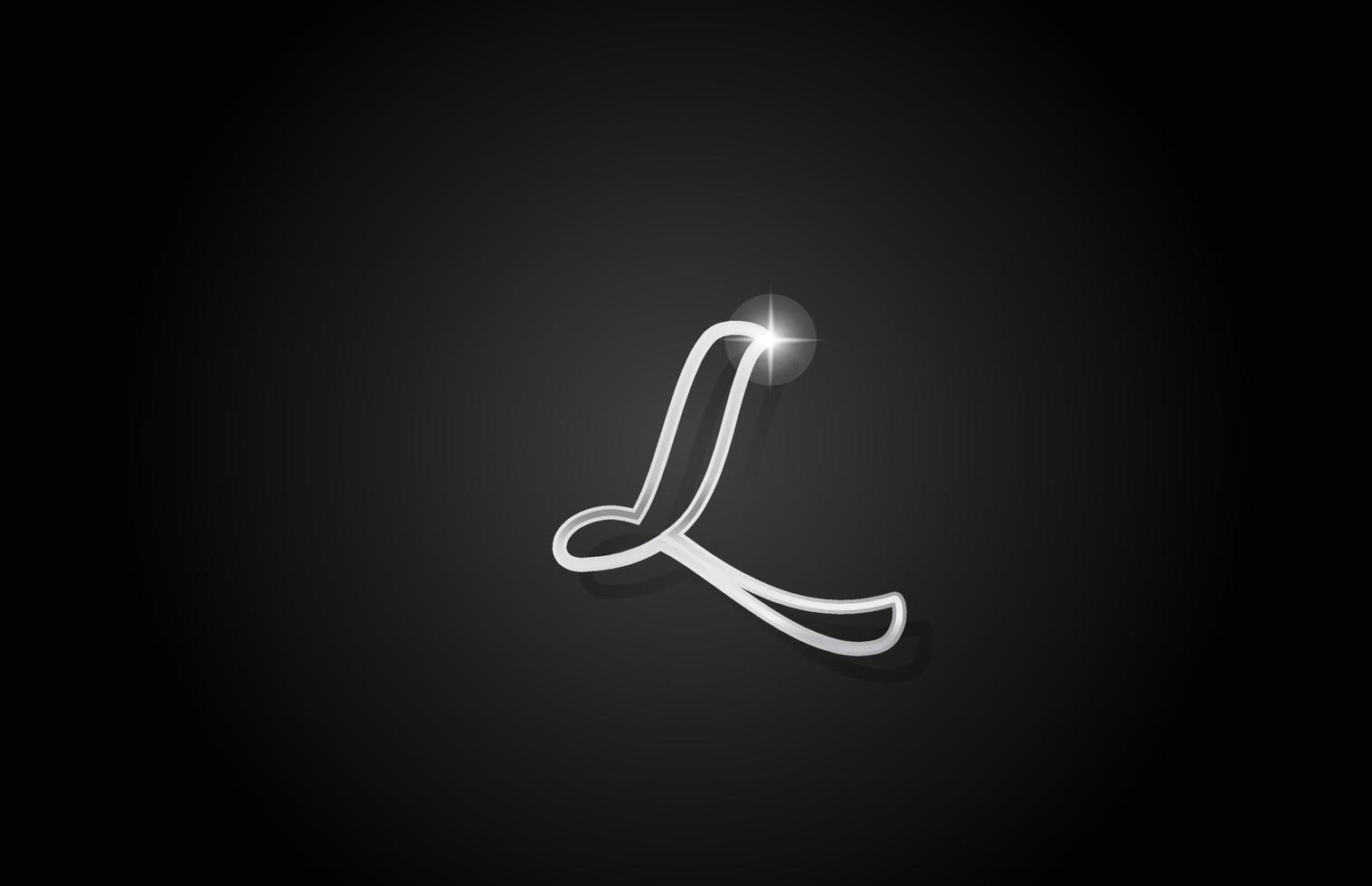 linha cinza l ícone do logotipo da letra do alfabeto. design criativo para negócios e empresas vetor