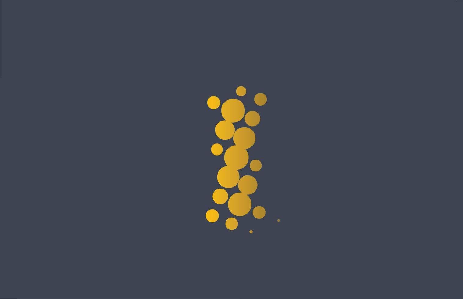 amarelo pontilhado i design de ícone do logotipo da letra do alfabeto. modelo criativo para empresa e negócios com pontos vetor