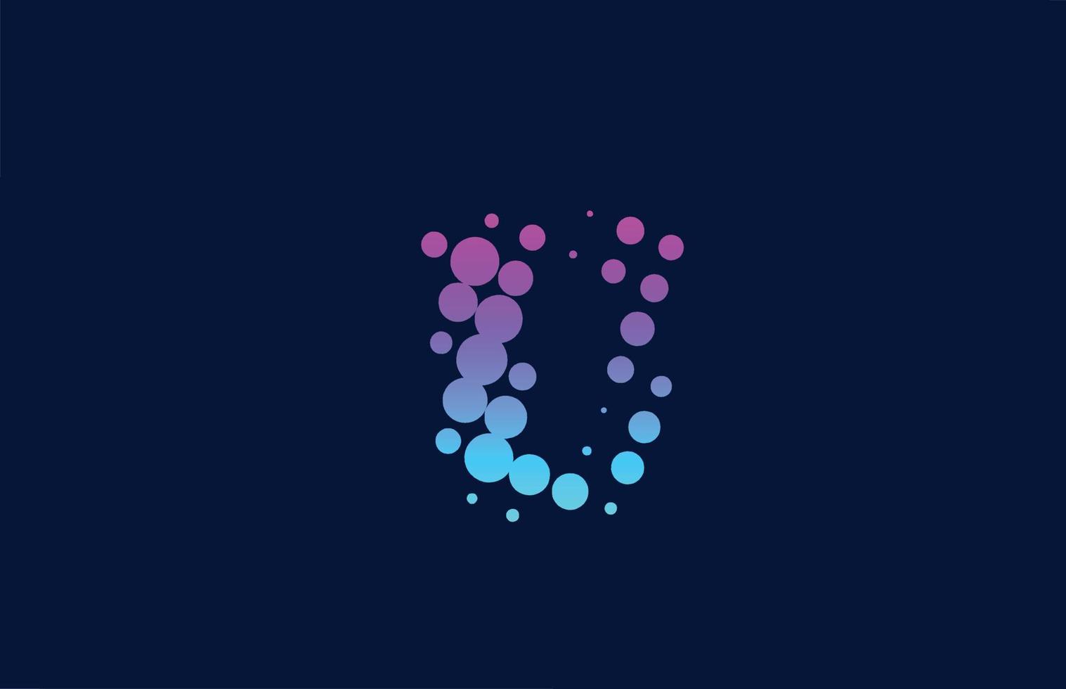 u ponto alfabeto letra logotipo ícone design. modelo criativo para negócios e empresas em cores azuis rosa vetor