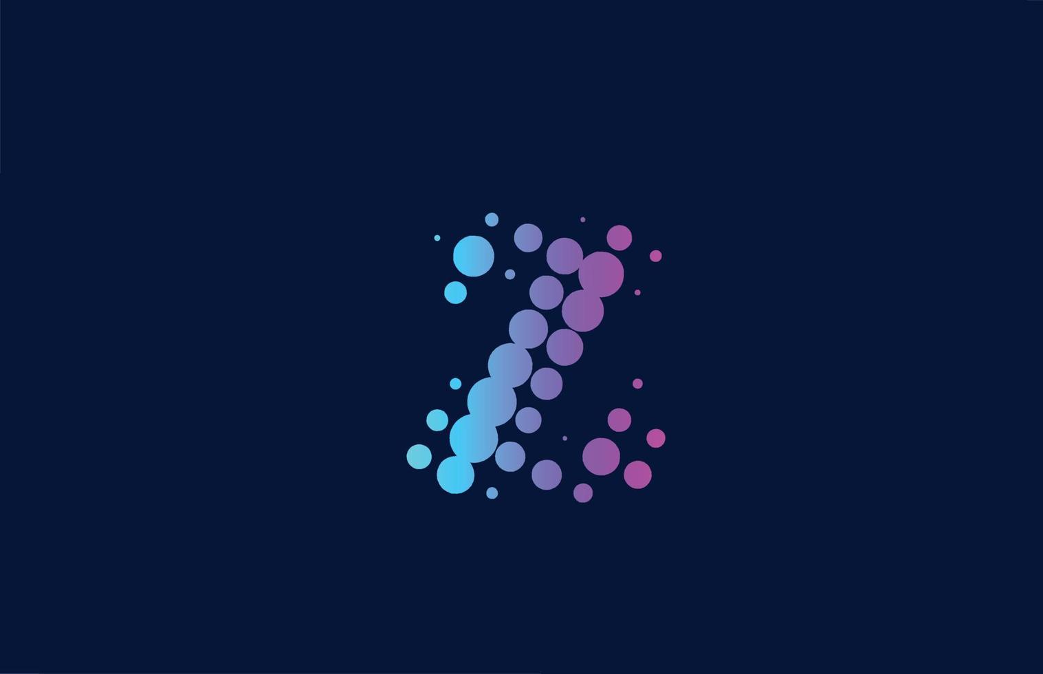 design de ícone do logotipo da letra do alfabeto z ponto. modelo criativo para negócios e empresas em cores azuis rosa vetor