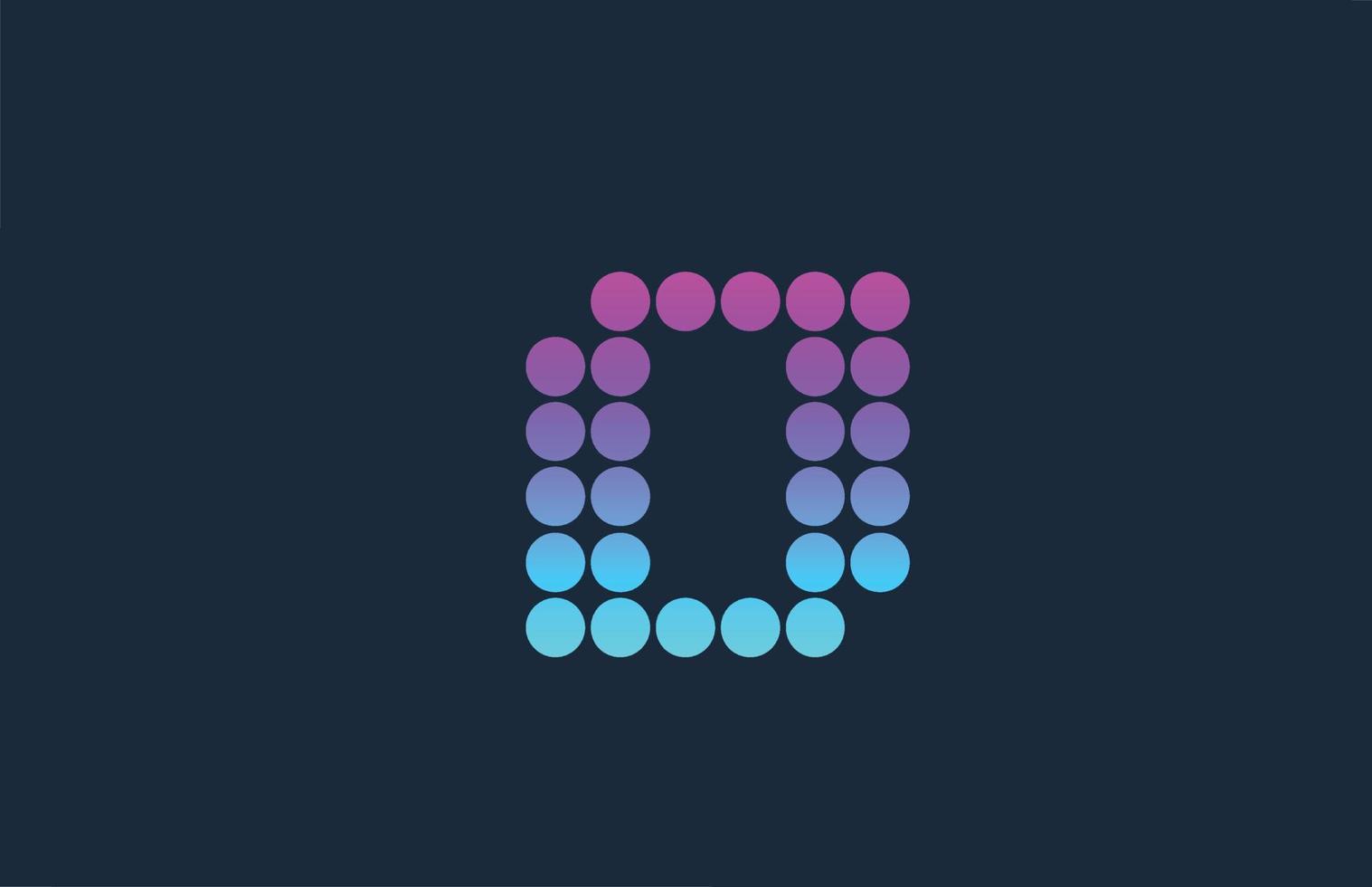 ponto o design de ícone do logotipo da letra do alfabeto azul rosa. modelo criativo para empresa e negócios vetor