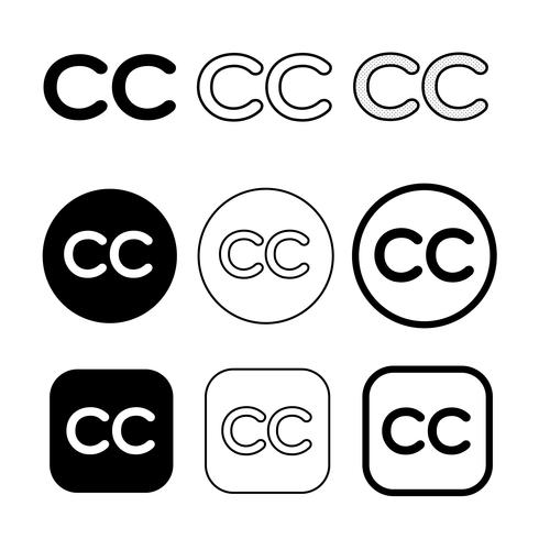 Sinal de símbolo de ícone creative commons vetor