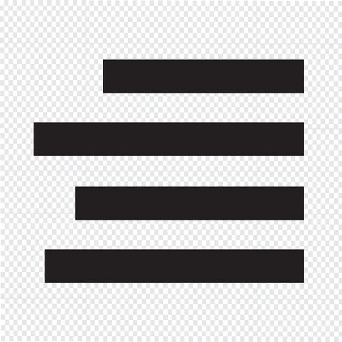 Align Text Right icon sinal Ilustração vetor