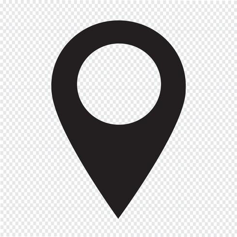 Ícone de ponteiro do mapa de localização GPS vetor