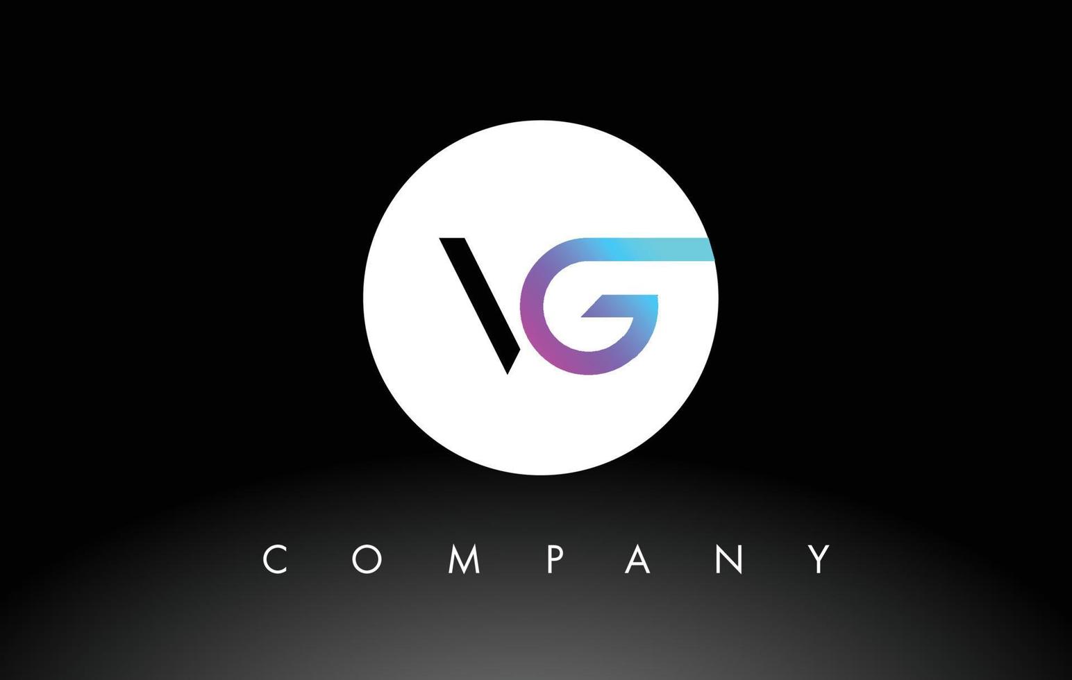 logotipo vg preto roxo. vetor de design de carta.