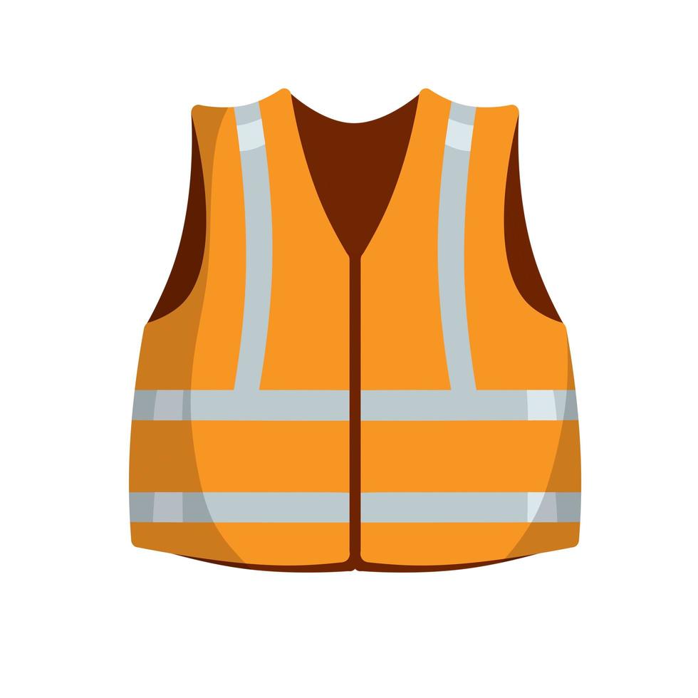 roupa de trabalho laranja com listras. elemento de uniforme do construtor vetor