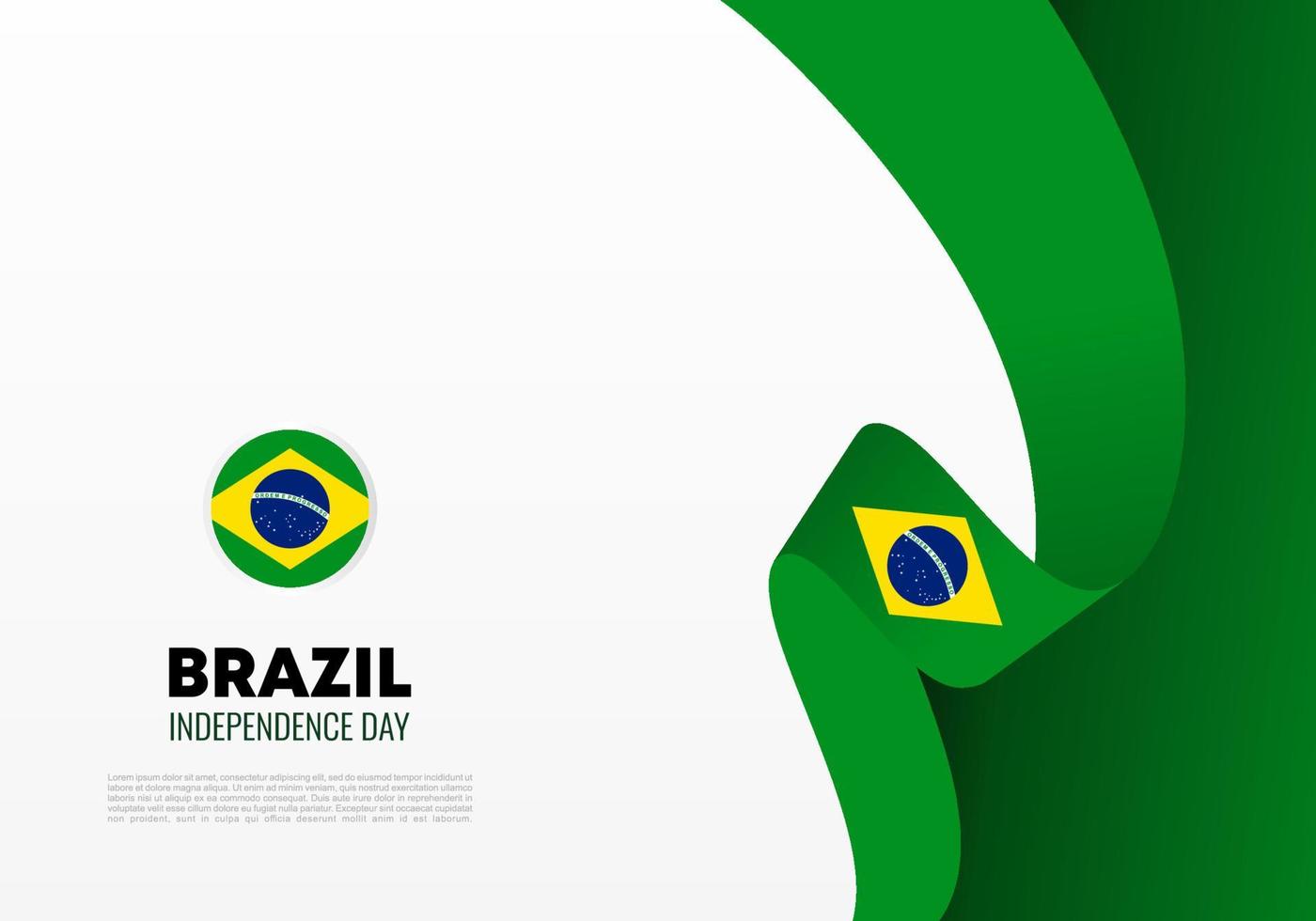 dia da independência do brasil para celebração nacional em 7 de setembro. vetor